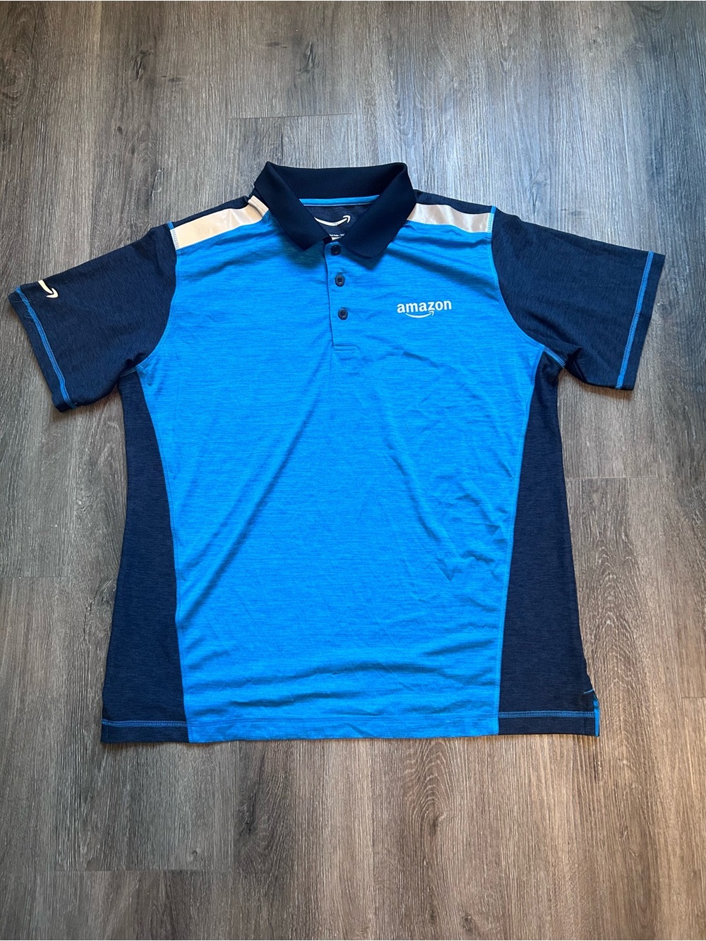 Amazon Uniform Shirt Tropical Men's Polo Size Large Short Sleeve Logo Reflective